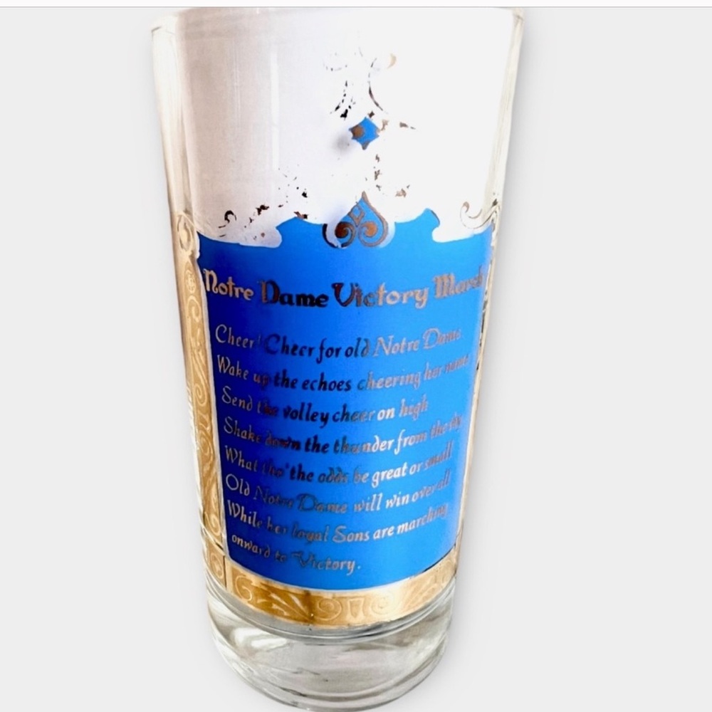 Vintage U of Notre Dame Victory March Tall Drinking Glasses